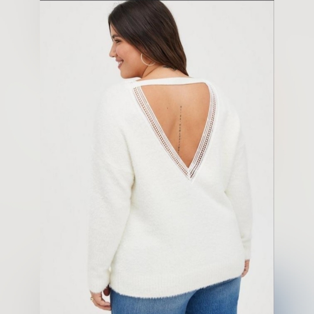 Torrid Pullover Lace Trim V-neck Sweater Size 3X